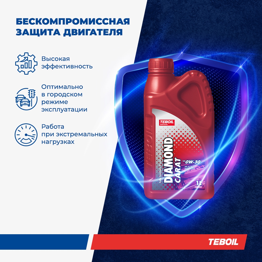 Моторное масло премиальное TEBOIL DIAMOND CARAT 0W-30 премиальное синтетическое 1л