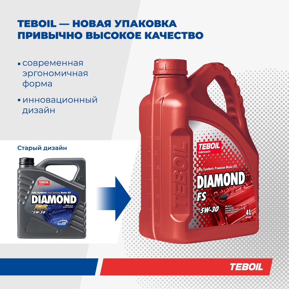 Моторное масло премиальное TEBOIL Diamond FS 5W-30 синтетическое 4 л