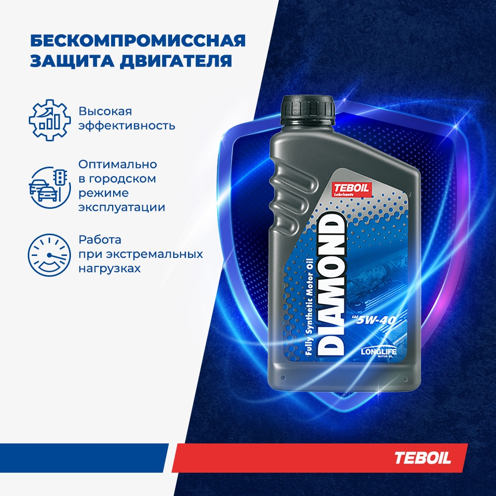 Масло моторное премиальное TEBOIL DIAMOND 5W-40 синтетическое 1 л - slide-8